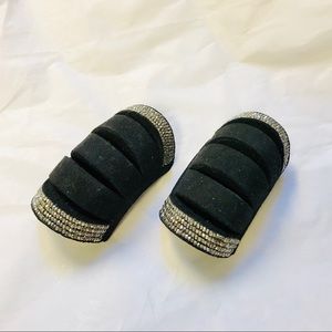 Vintage 1940s Rayon and Marcasite Bold Shoe Clips